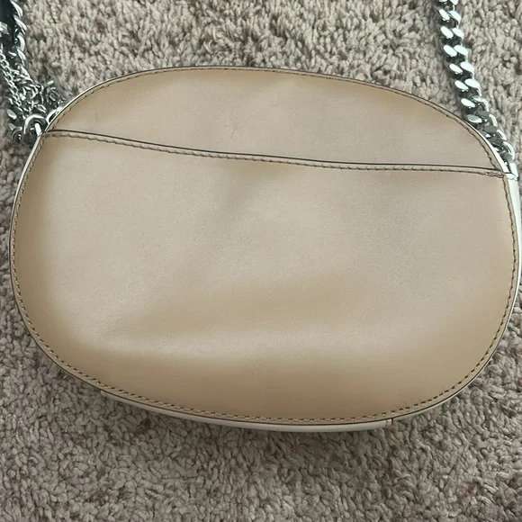 Lightly used tan, black and cream Michael Kors shoulder bag with silver accents - Picture 5 of 8